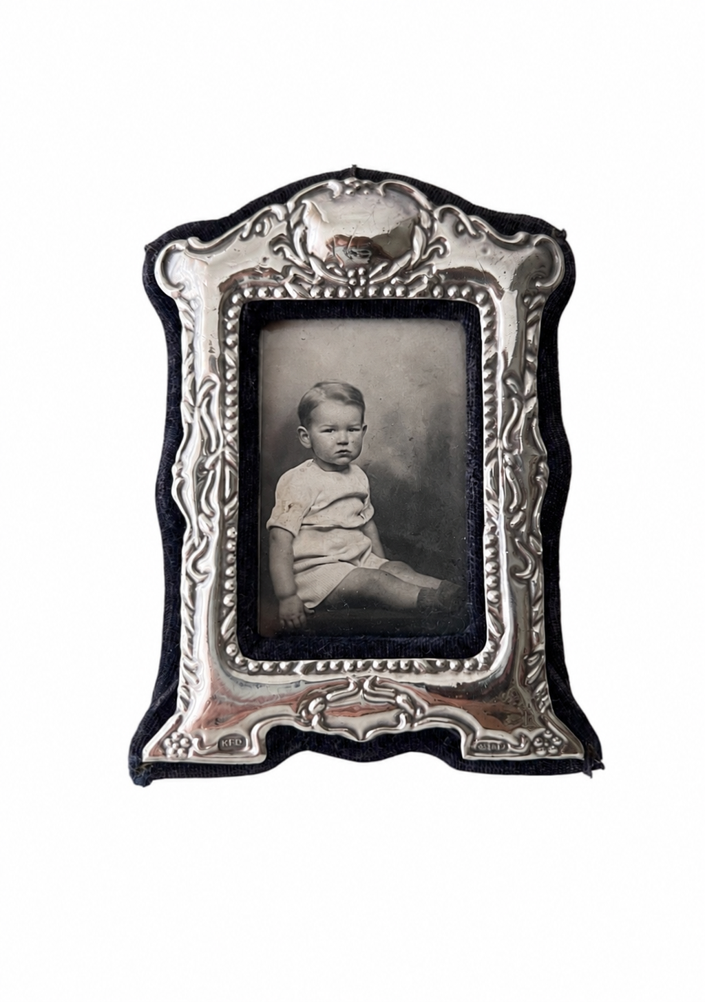 Keyford Sterling Photo Frame, London 1989, Small Embossed Design