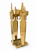 Vintage Brass Umbrella Stand, Mid Century Brass Cane Holder With Ornamental Figurines
