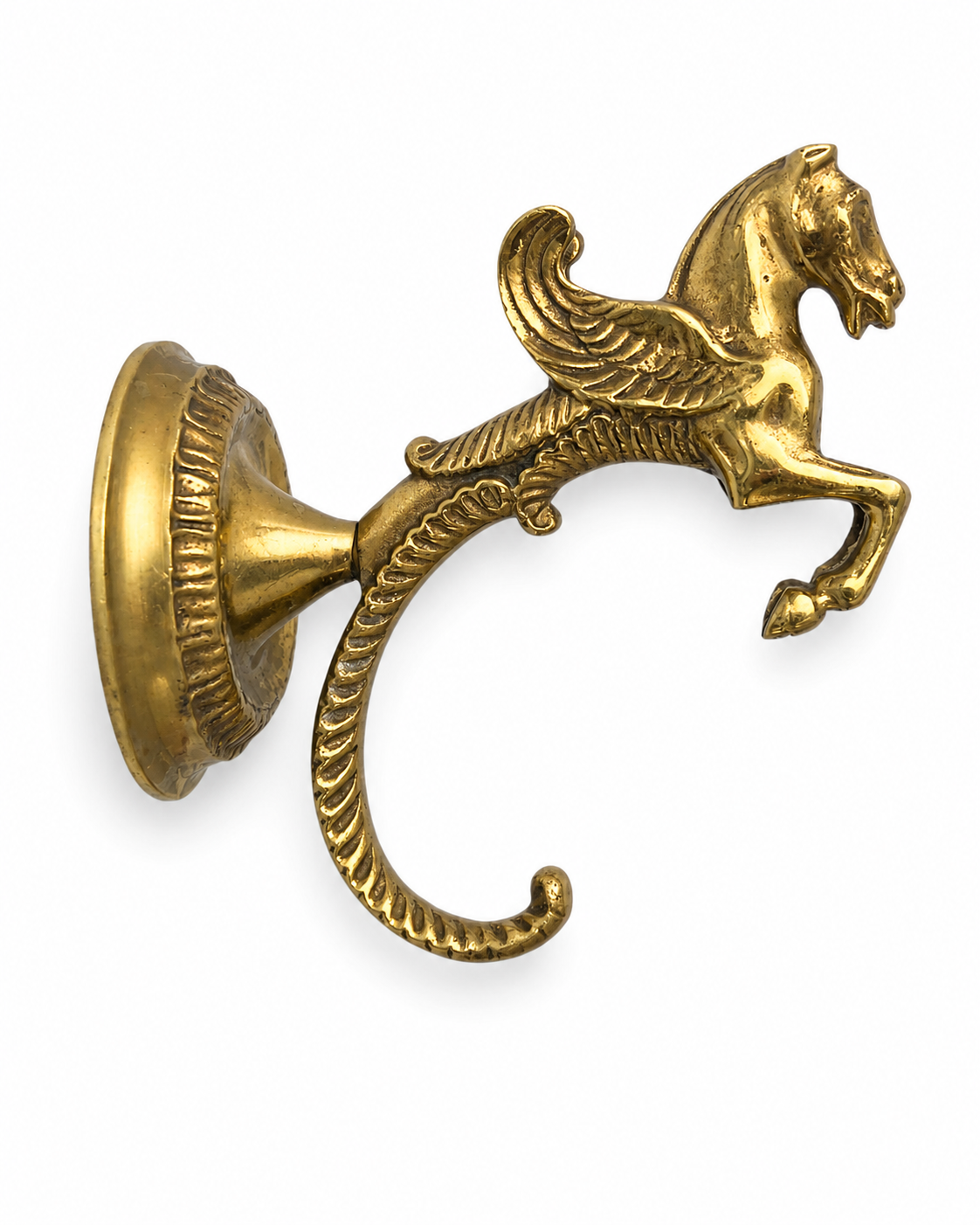 Antique Brass Pegasus Wall Hook: Winged Horse Coat Hook