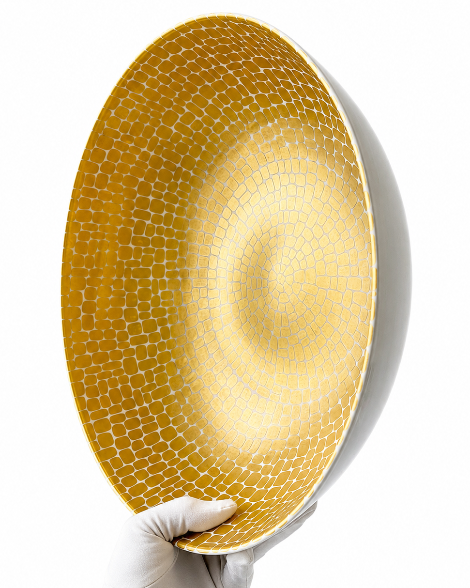 Rare Emilio Pucci Rosenthal Studio Line Metropol Gold Pebble Porcelain Bowl, Germany 1960s