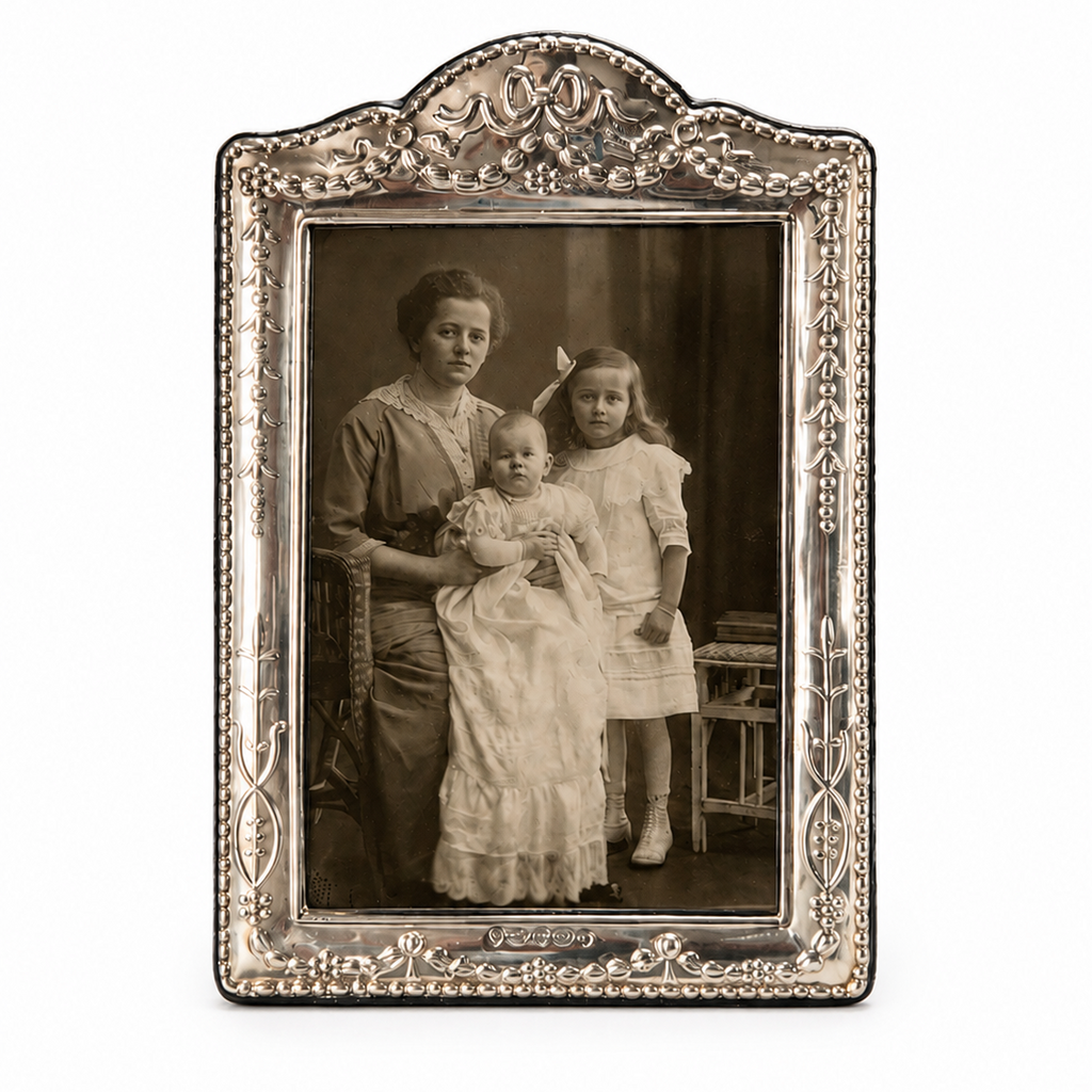 Carrs Sterling Silver Photo Frame, Hallmarked Sheffield Ornate Picture Frame with Box