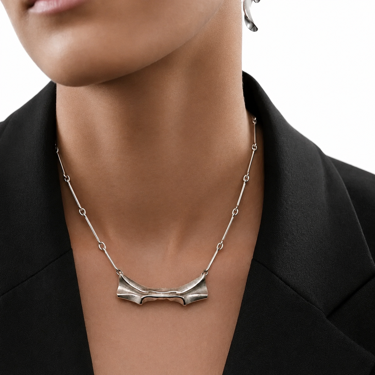Björn Weckström Mira Necklace Lapponia Sterling Silver 1985 Modernist Scandinavian