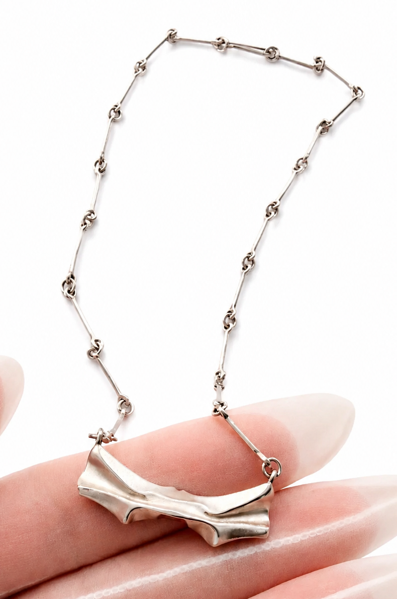 Björn Weckström Mira Necklace Lapponia Sterling Silver 1985 Modernist Scandinavian
