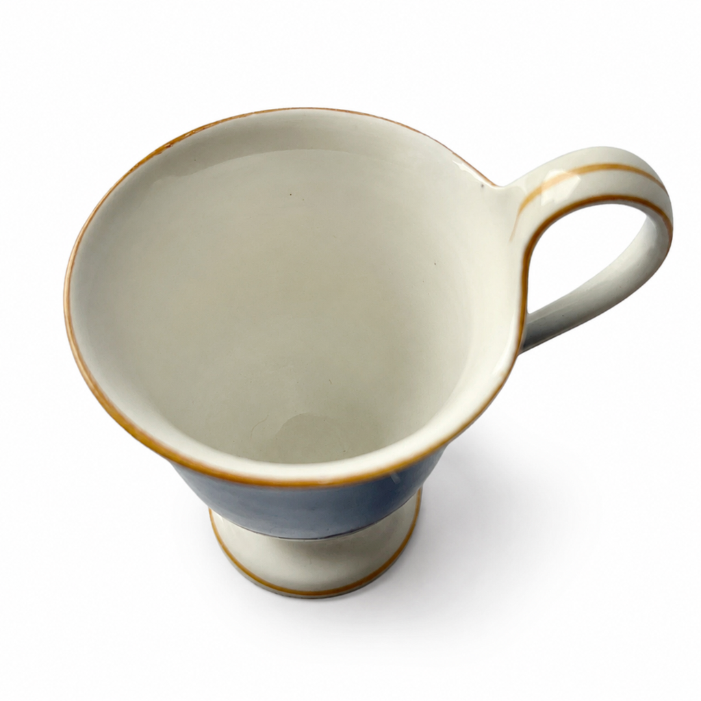 Antique KPM Berlin Cobalt Blue Chocolate Cup, Hand Painted Floral Porcelain, Circa 1890–1910