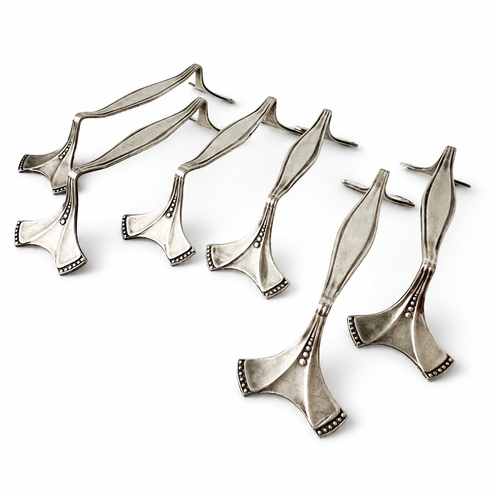 Set of 6 Art Nouveau Silver Plated Knife Rests, G.K 90 Tableware