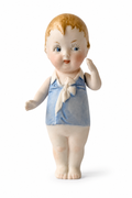 Antique German Bisque Porcelain Sailor Child Doll Figure Thuringia 1890s 12.5 cm