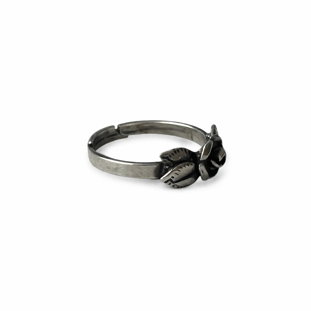Vintage TEKA Sterling Silver Rose Ring, Adjustable 925 Floral Ring, Theodor Klotz