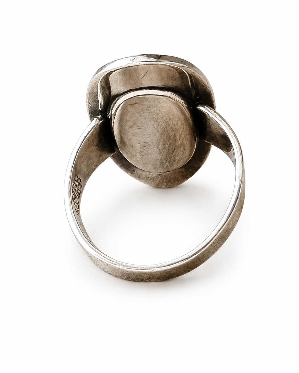 Vintage Niels Erik From Chrysoprase Ring Sterling Silver Danish Scandinavian Modernist