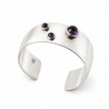 Niels Erik From Scandinavian Sterling Silver Amethyst Cuff Bracelet