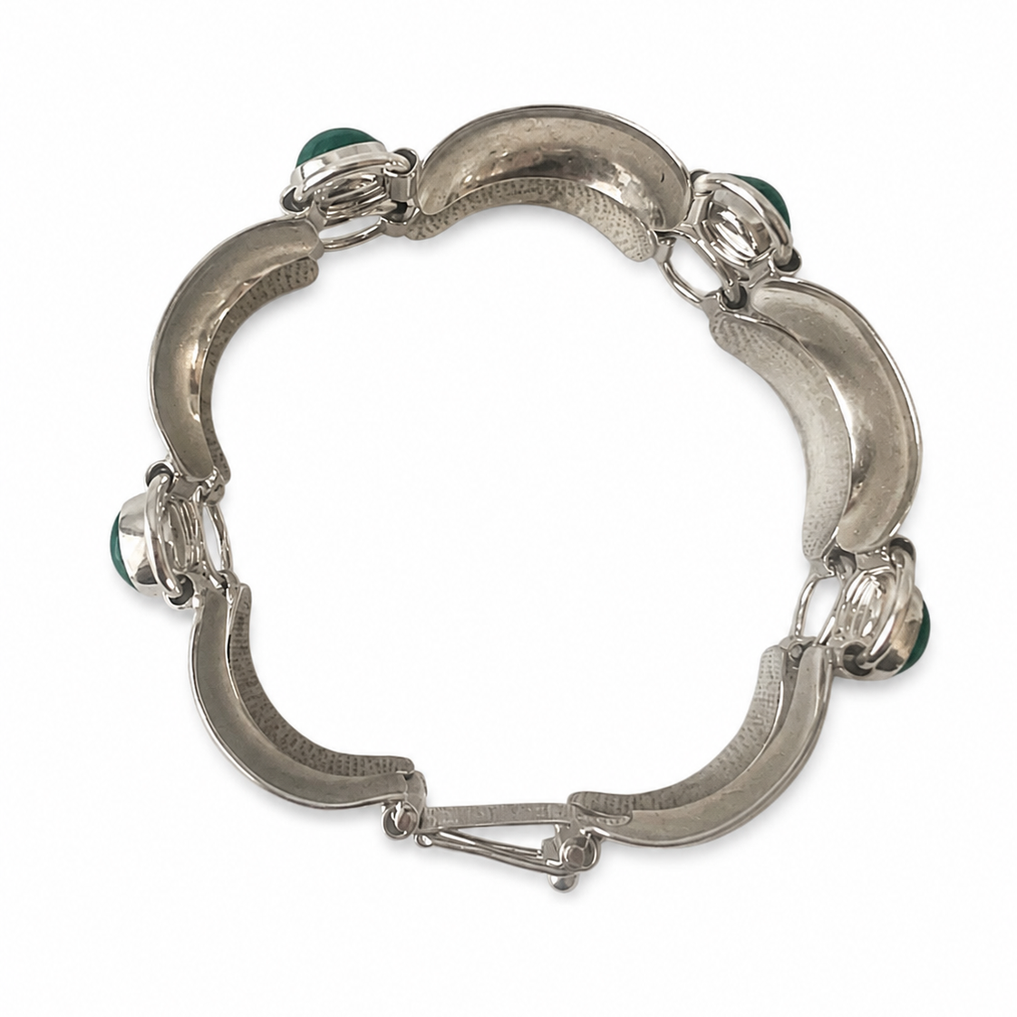 Vintage Silver & Malachite Modernist Bracelet – Katja Lührs Lübeck KLS Scandinavian Design
