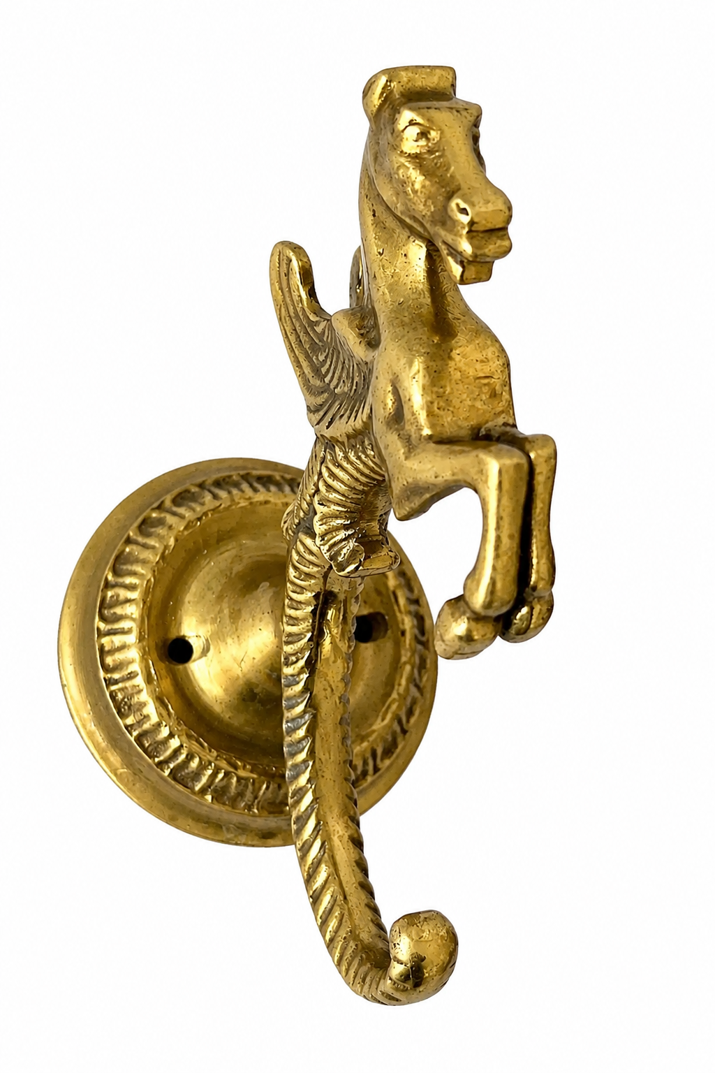 Antique Brass Pegasus Wall Hook: Winged Horse Coat Hook