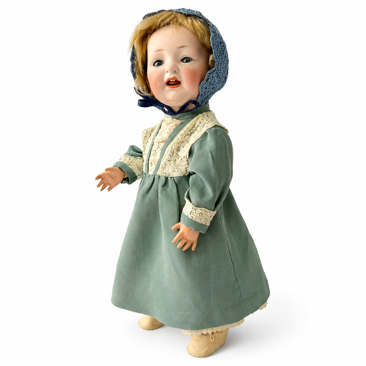 Antique Hertel Schwab German Bisque Baby Doll 35 cm Made in Germany c.1912