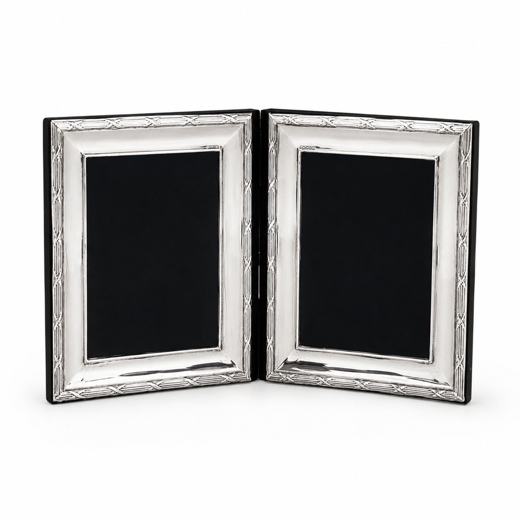 Keyford Frames Sterling Silver Double Photo Frame, London 1990
