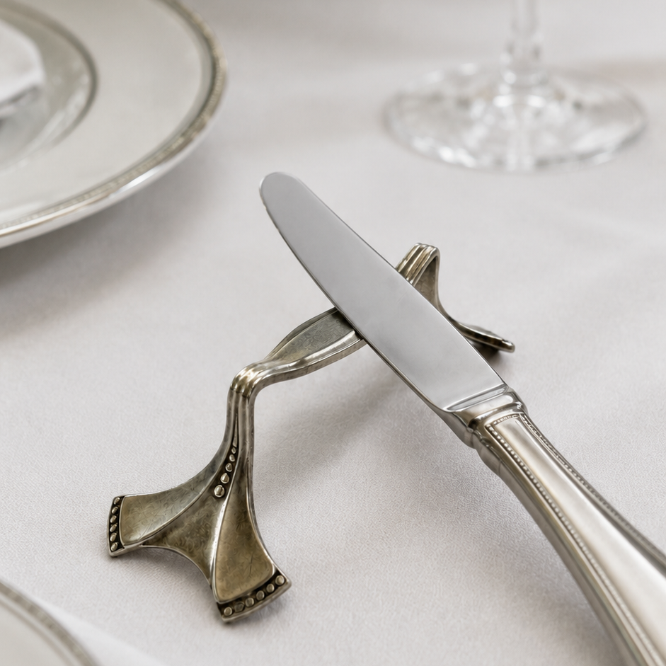Set of 6 Art Nouveau Silver Plated Knife Rests, G.K 90 Tableware