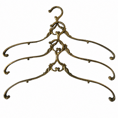 Antique Bronze Clothes Hanger: Rococo Revival Garment Display, c.1900