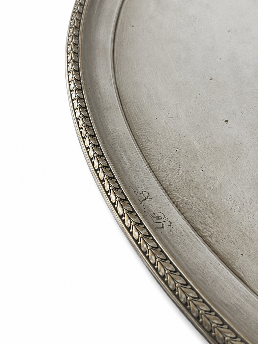 WMF Antique Silverplate Oval Serving Tray, Germany c.1903–1910, Ostrich Mark