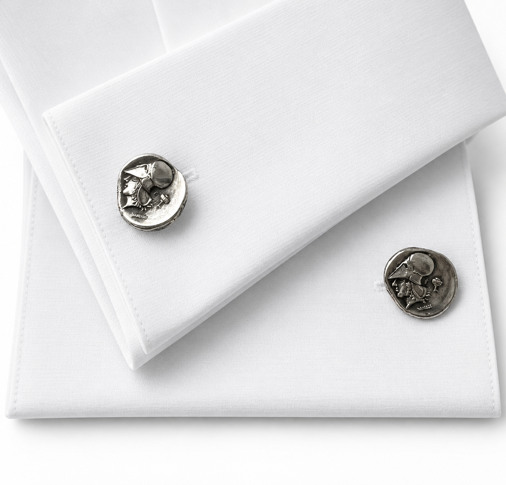 Vintage Alexander the Great Cufflinks, 835 Silver.