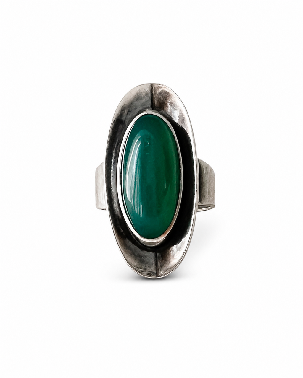 Vintage Niels Erik From Chrysoprase Ring Sterling Silver Danish Scandinavian Modernist
