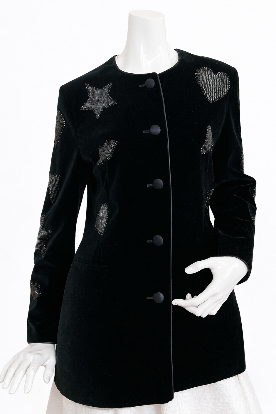 Vintage Escada Velvet Jacket Margaretha Ley Germany 80s 90s Beaded Blazer