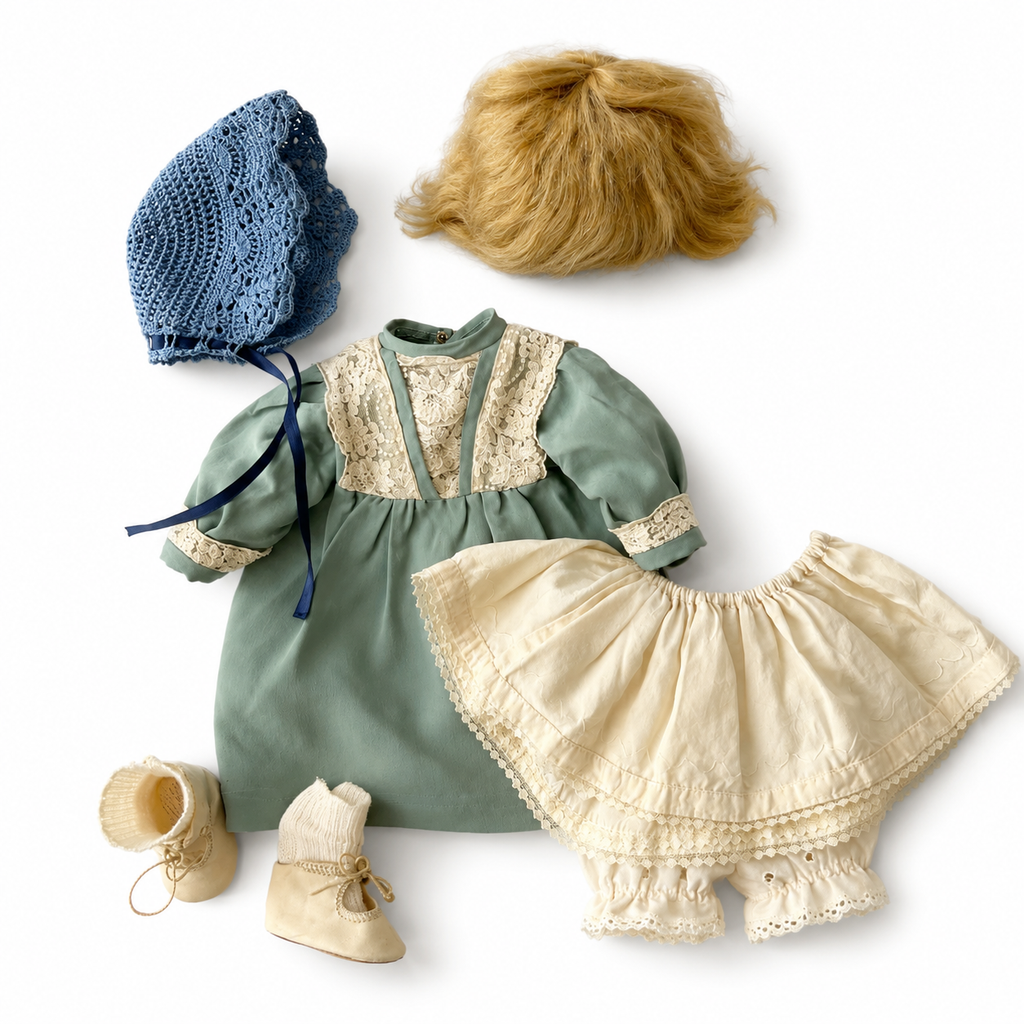 Antique Hertel Schwab German Bisque Baby Doll 35 cm Made in Germany c.1912