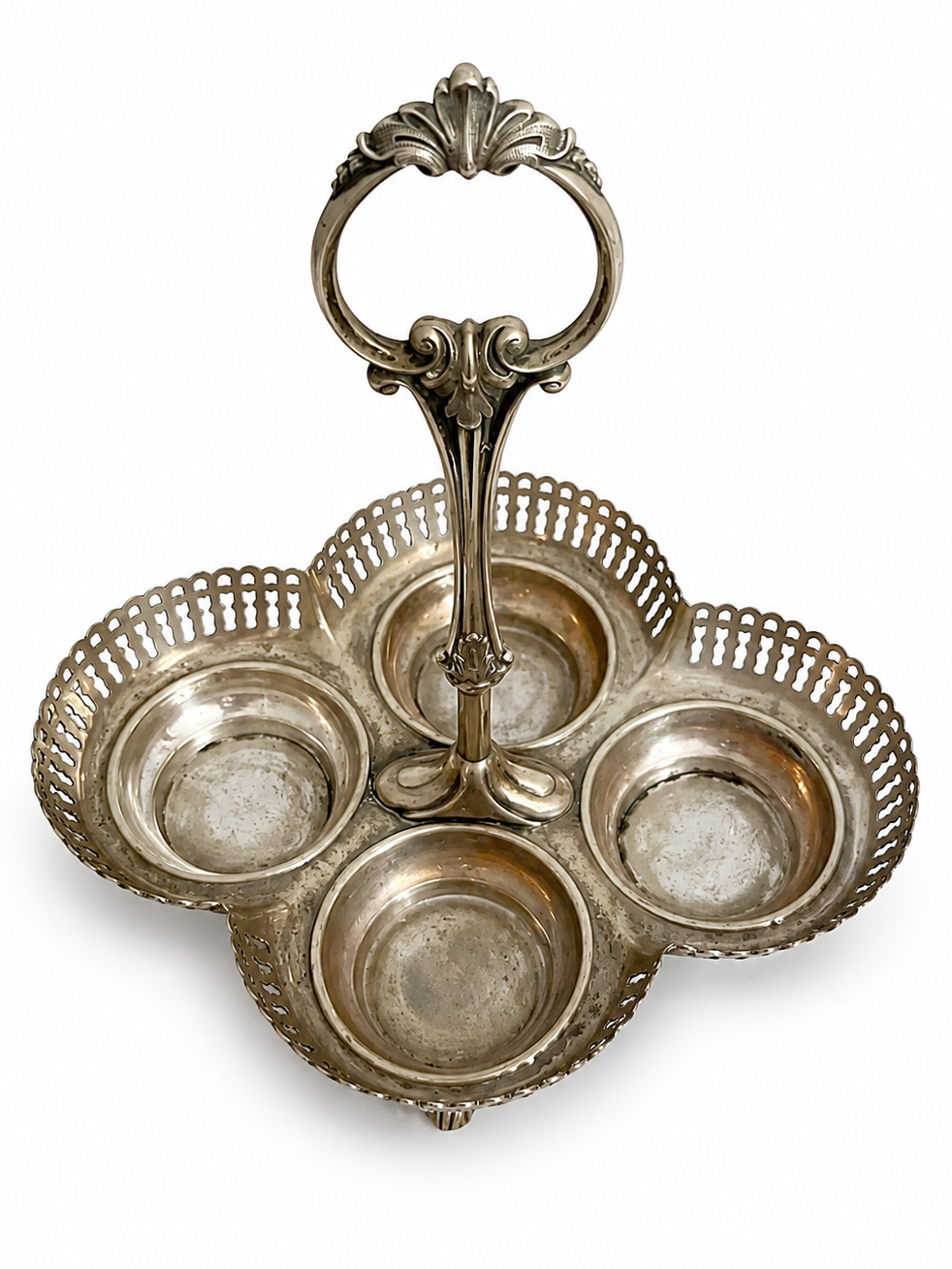 Antique James Dixon & Sons Sheffield Silver Plate Condiment Caddy