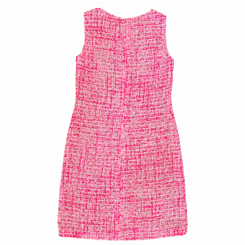 Vintage Christian Lacroix Tweed Dress with Embroidered Flowers - Size 42 FR