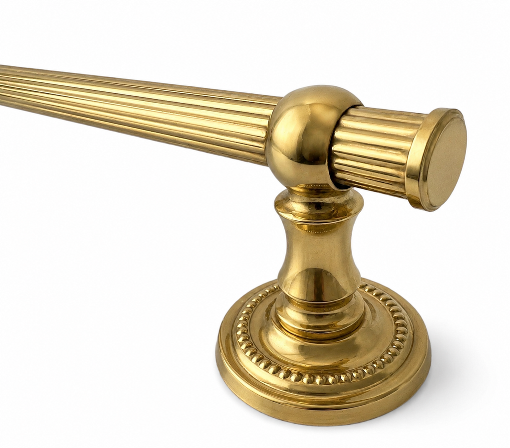 Vintage West German Gold-Plated Brass Towel Rail, 1970s Bathroom Kitchen Bar