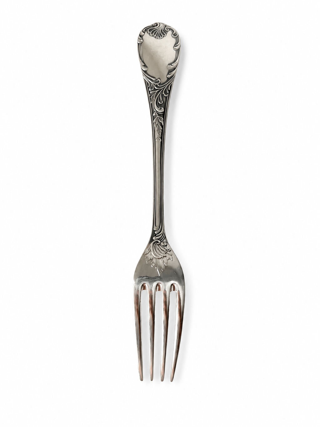 Vintage Set of 8 Christofle Marly Silver Plated Dessert Forks, French 17 cm Cutlery