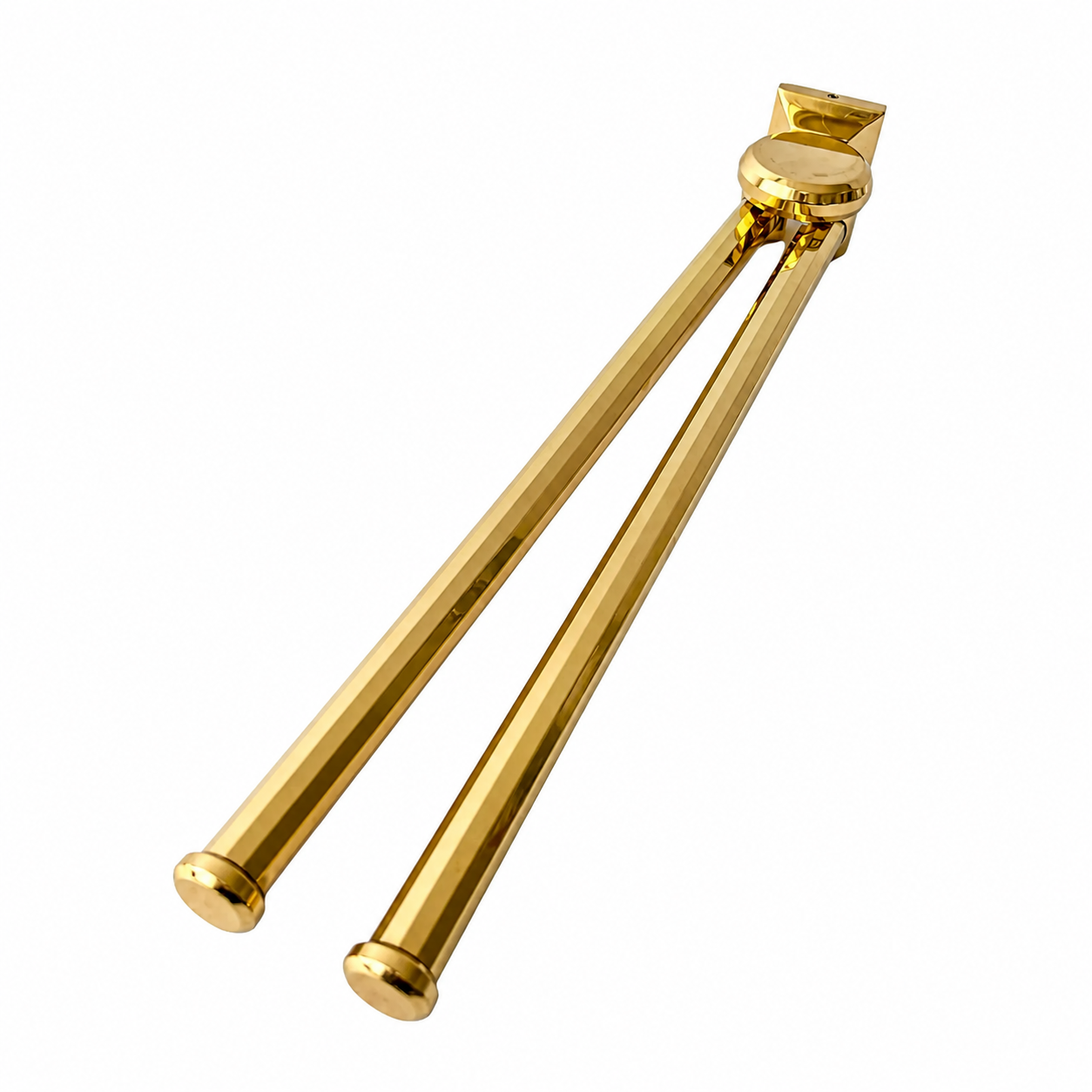 Vintage Gold-Plated Brass Swing Towel Rack, West German Wall Mounted Double Rail Holder