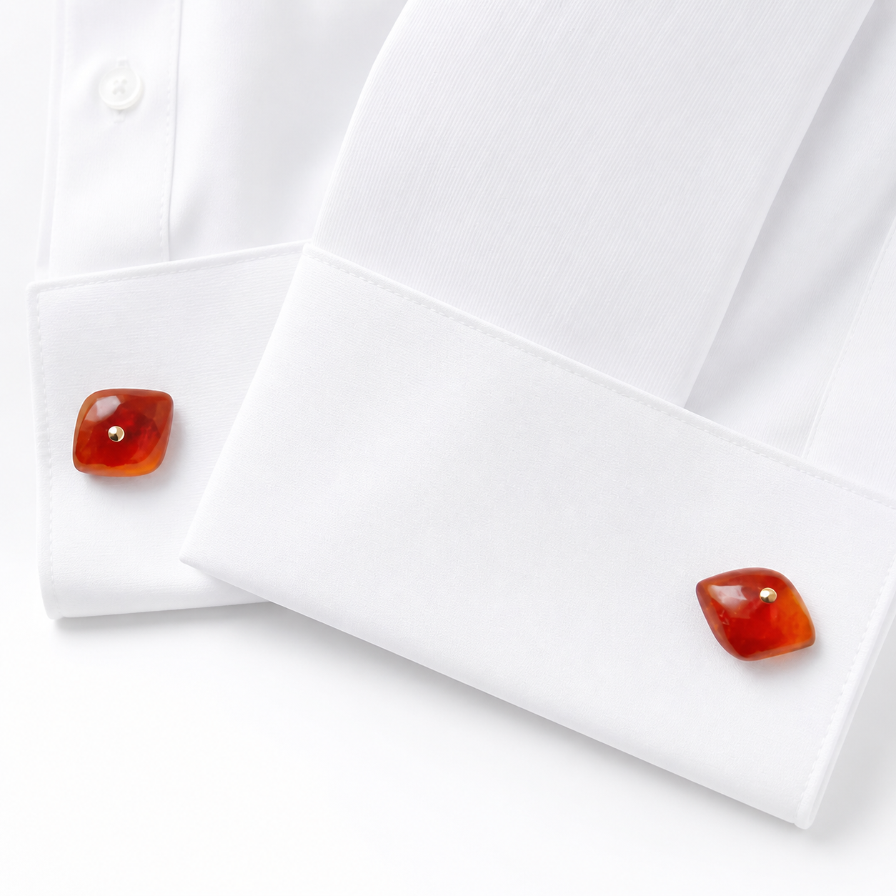Vintage Pair of Cufflinks with Natural Baltic Amber. Kaliningrad Amber Combine, USSR, 1960s.