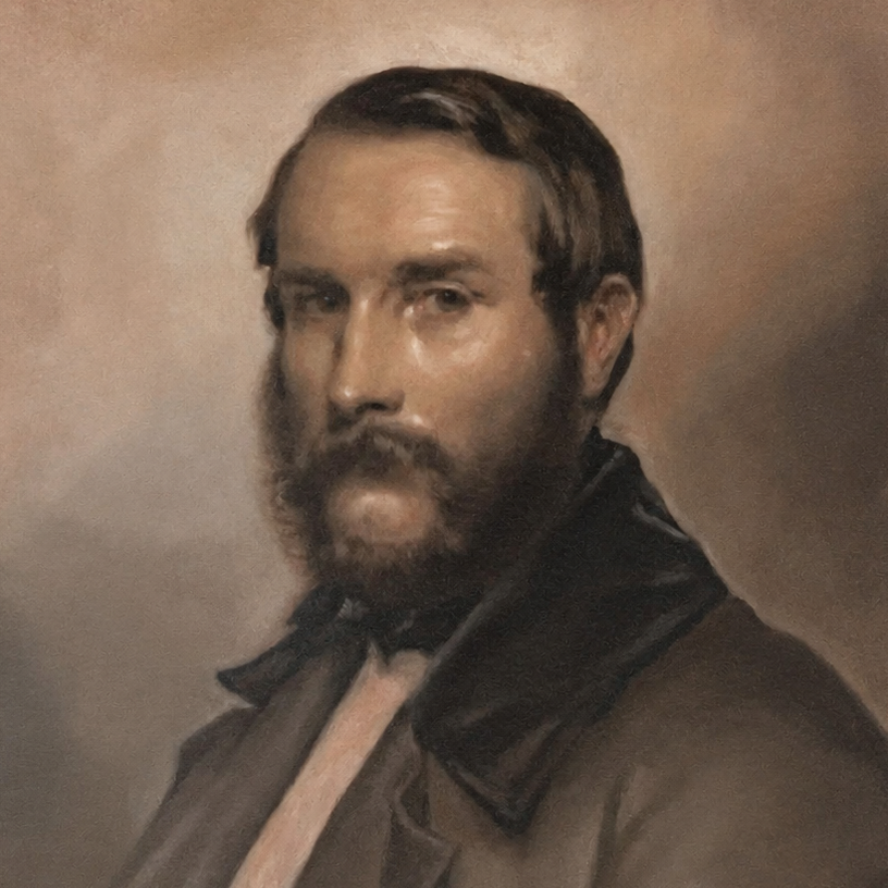 Antique German Pastel Portrait of a Gentleman, Mid 19th Century Framed Biedermeier Male Portrait
