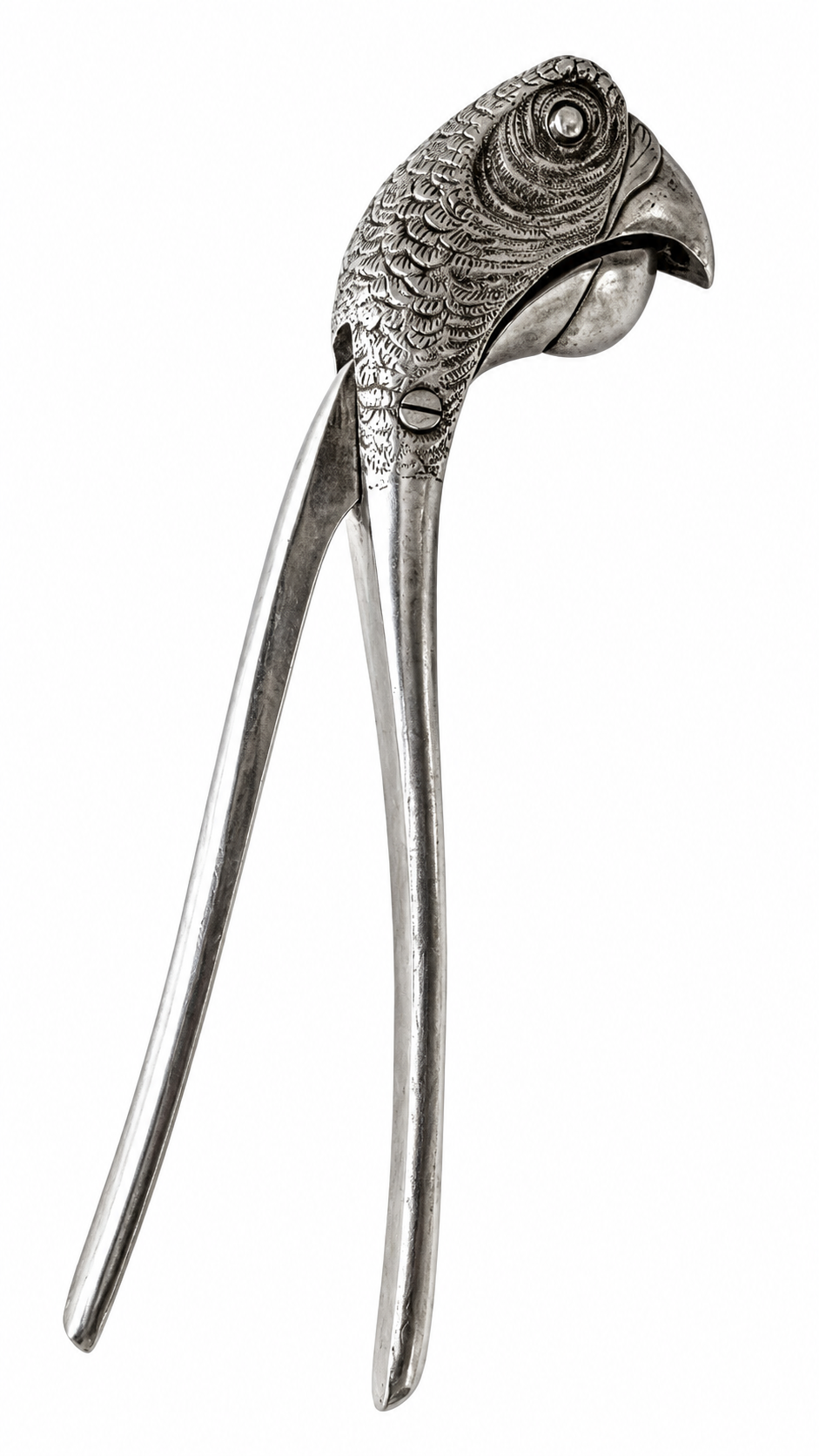 Early 20th Century Asprey Novelty Silver Plated Parrot Head Nutcracker, 1912