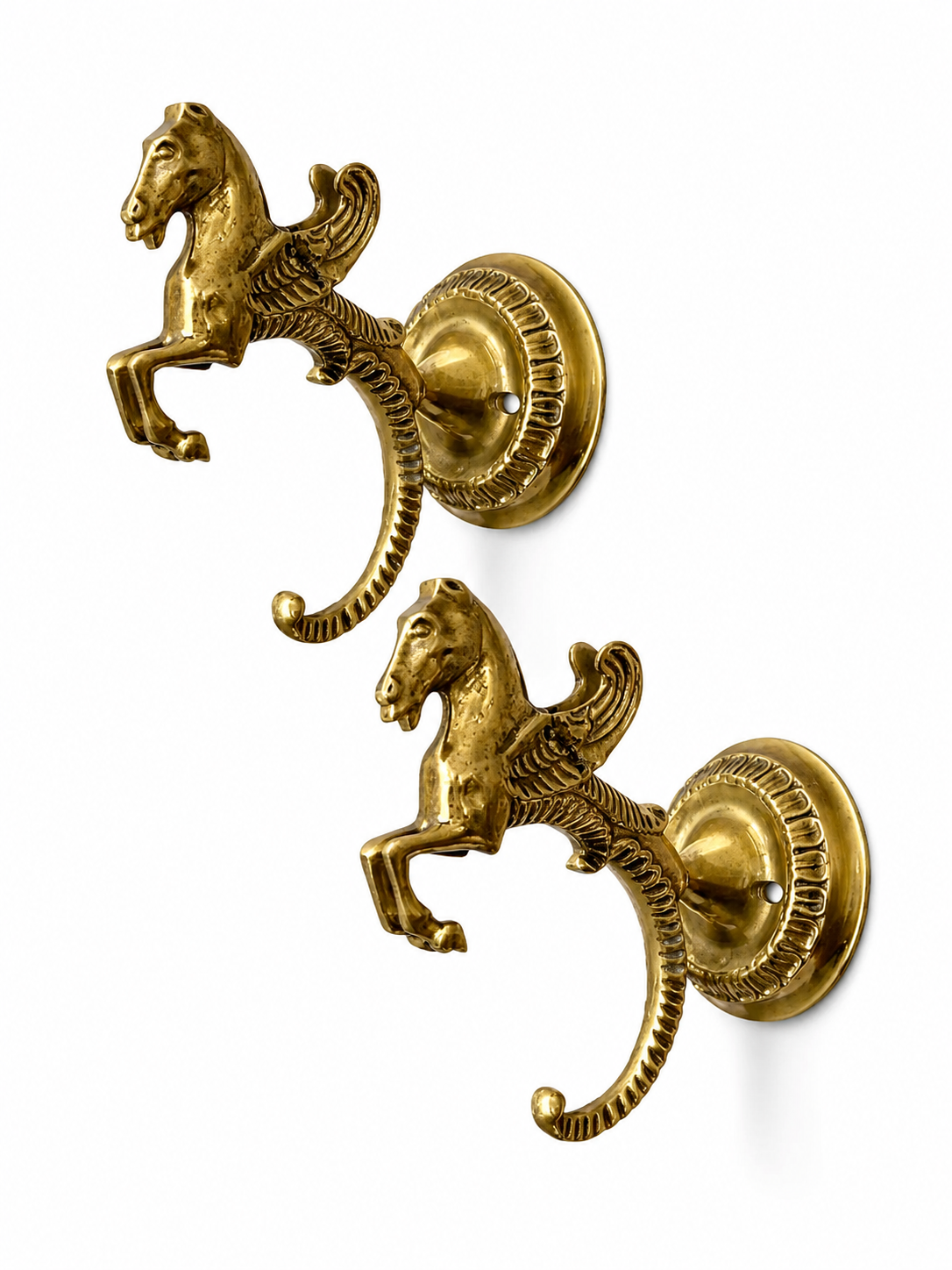 Antique Brass Pegasus Wall Hook: Winged Horse Coat Hook