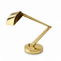 Vintage Hillebrand Brass Desk Lamp, German Adjustable Halogen Architect Lamp, 1970s–1980s