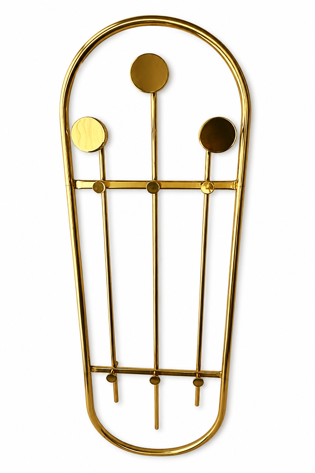 Vintage Brass Wall Mounted Coat Rack, French Mid-Century Modern, 1970s