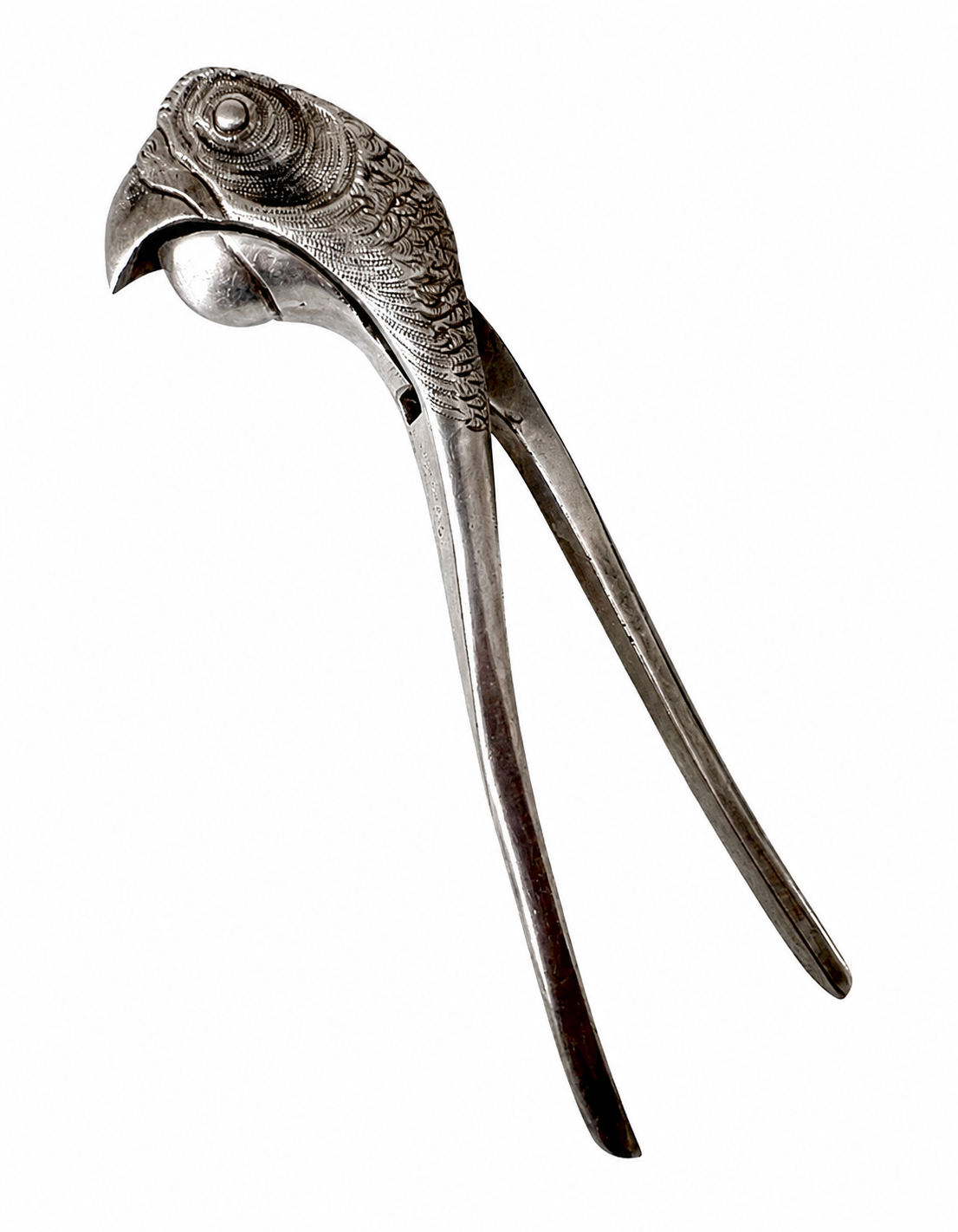 Early 20th Century Asprey Novelty Silver Plated Parrot Head Nutcracker, 1912