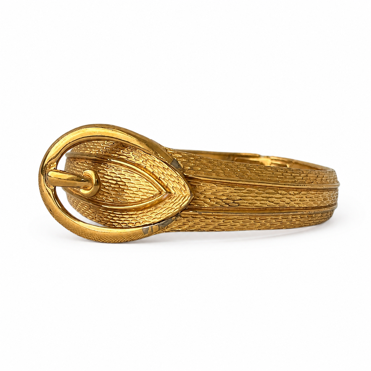 Vintage Avon Gold Tone Belt Clamper Cuff Bracelet
