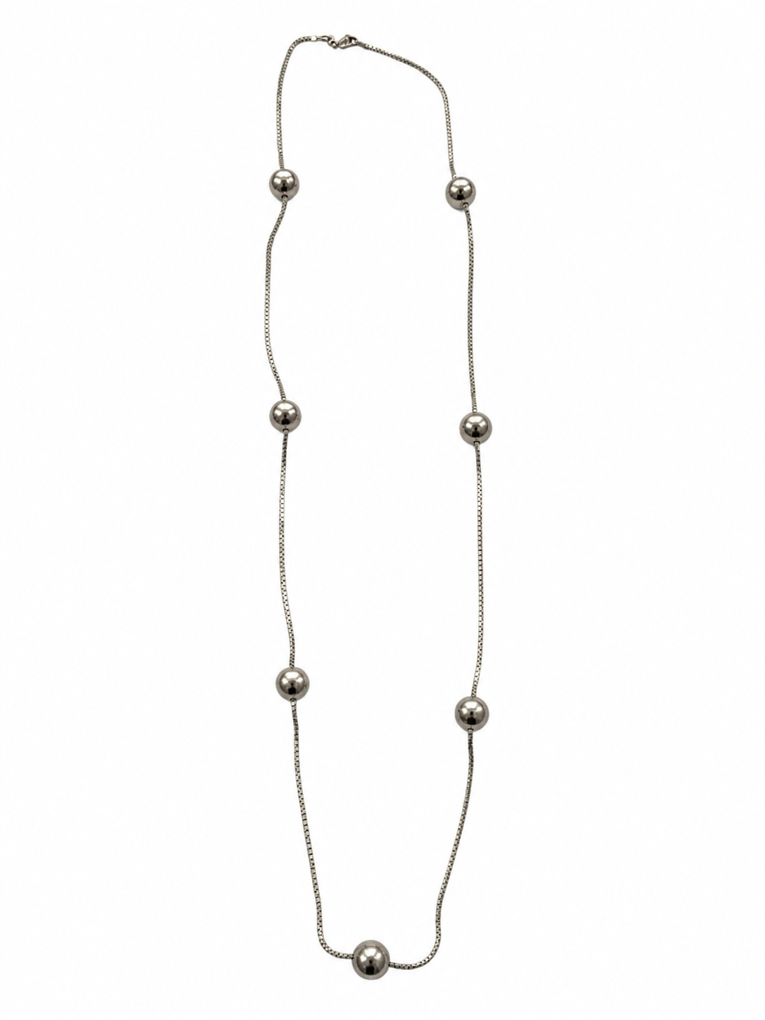 Vintage 835 Silver Necklace with Silver Beads