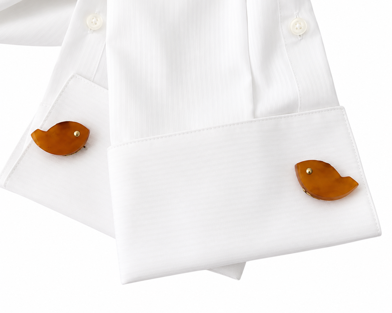 Vintage Soviet Baltic Amber Fish Cufflinks, Kaliningrad Amber Combine USSR, 1960s, Gold-Plated Brass