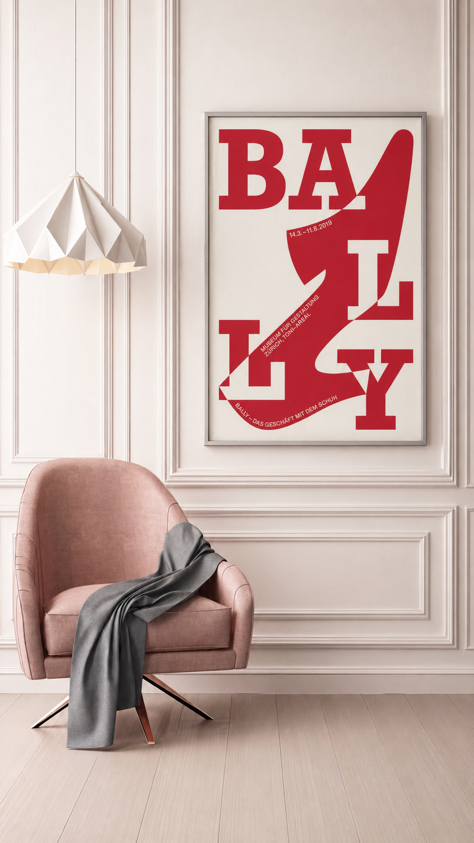 Bally, Red, Original Exhibition Museum Poster, Screenprint