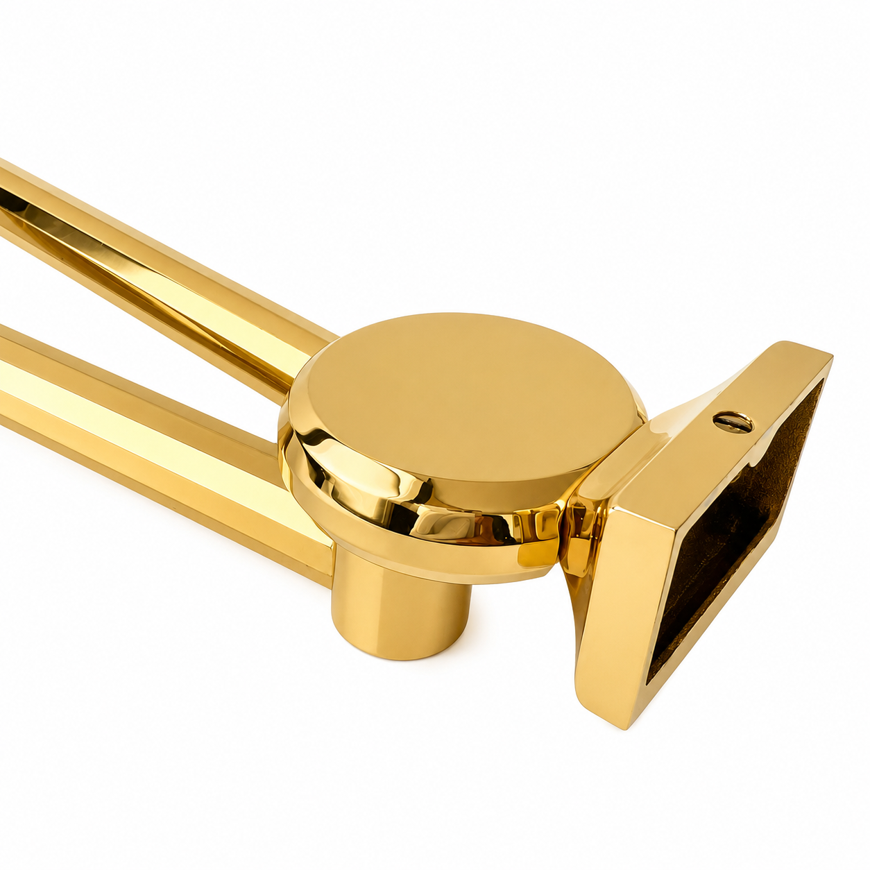 Vintage Gold-Plated Brass Swing Towel Rack, West German Wall Mounted Double Rail Holder