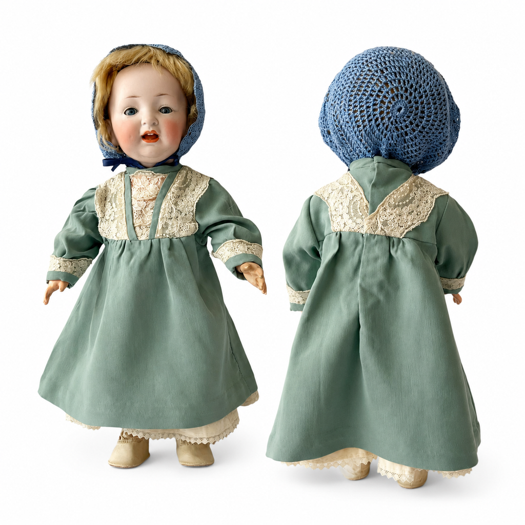 Antique Hertel Schwab German Bisque Baby Doll 35 cm Made in Germany c.1912