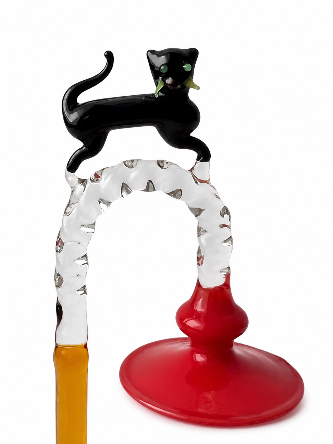 Lauscha Glass Figurine, Early 20th Century Cat Dog Streetlamp German Art Glass