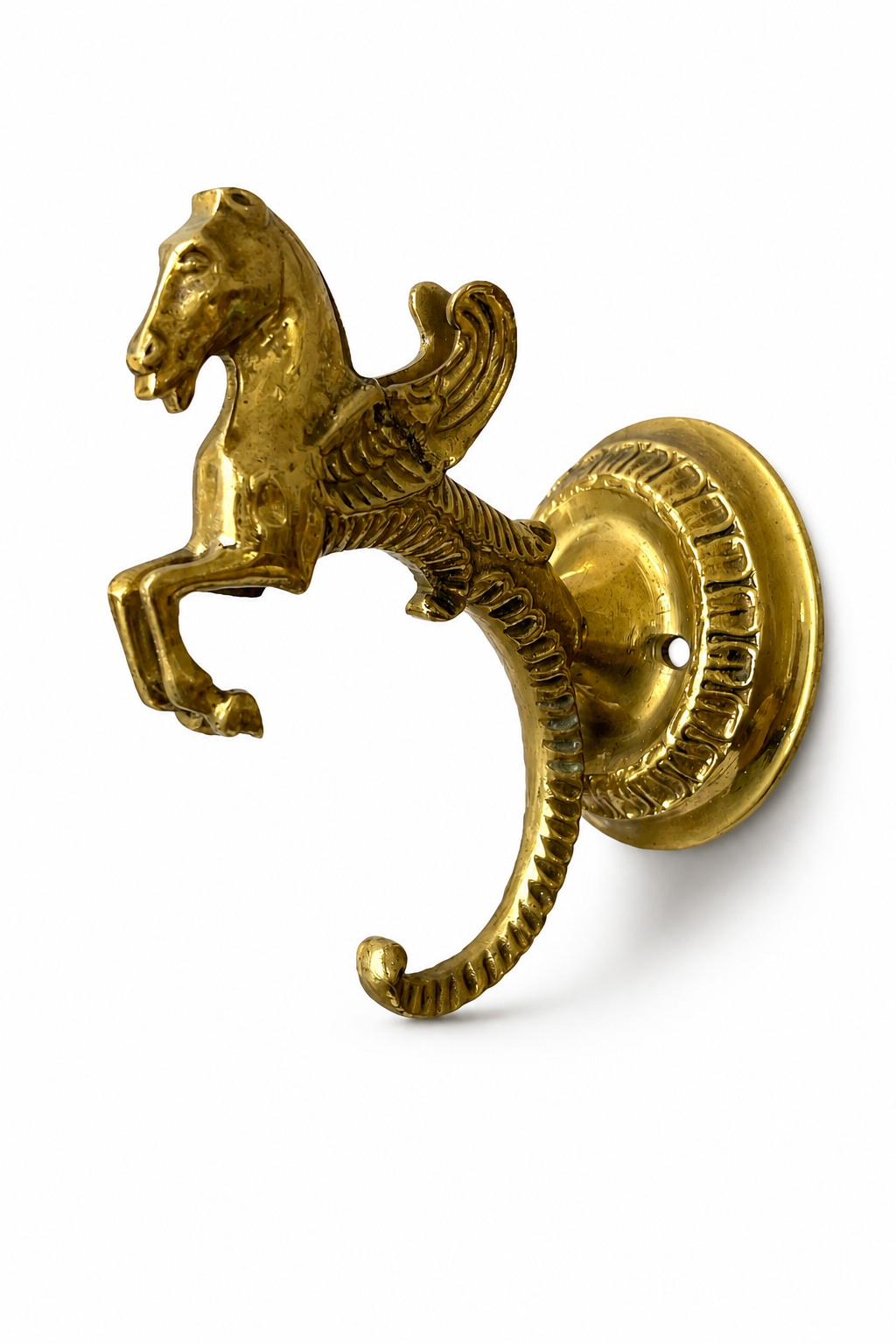 Antique Brass Pegasus Wall Hook: Winged Horse Coat Hook