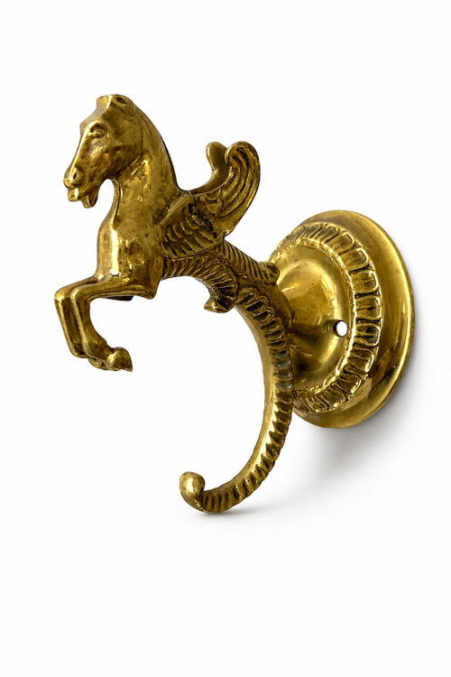 Antique Brass Pegasus Wall Hook: Winged Horse Coat Hook
