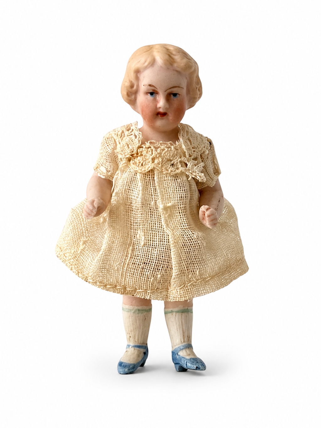 Miniature Antique German Bisque Doll.