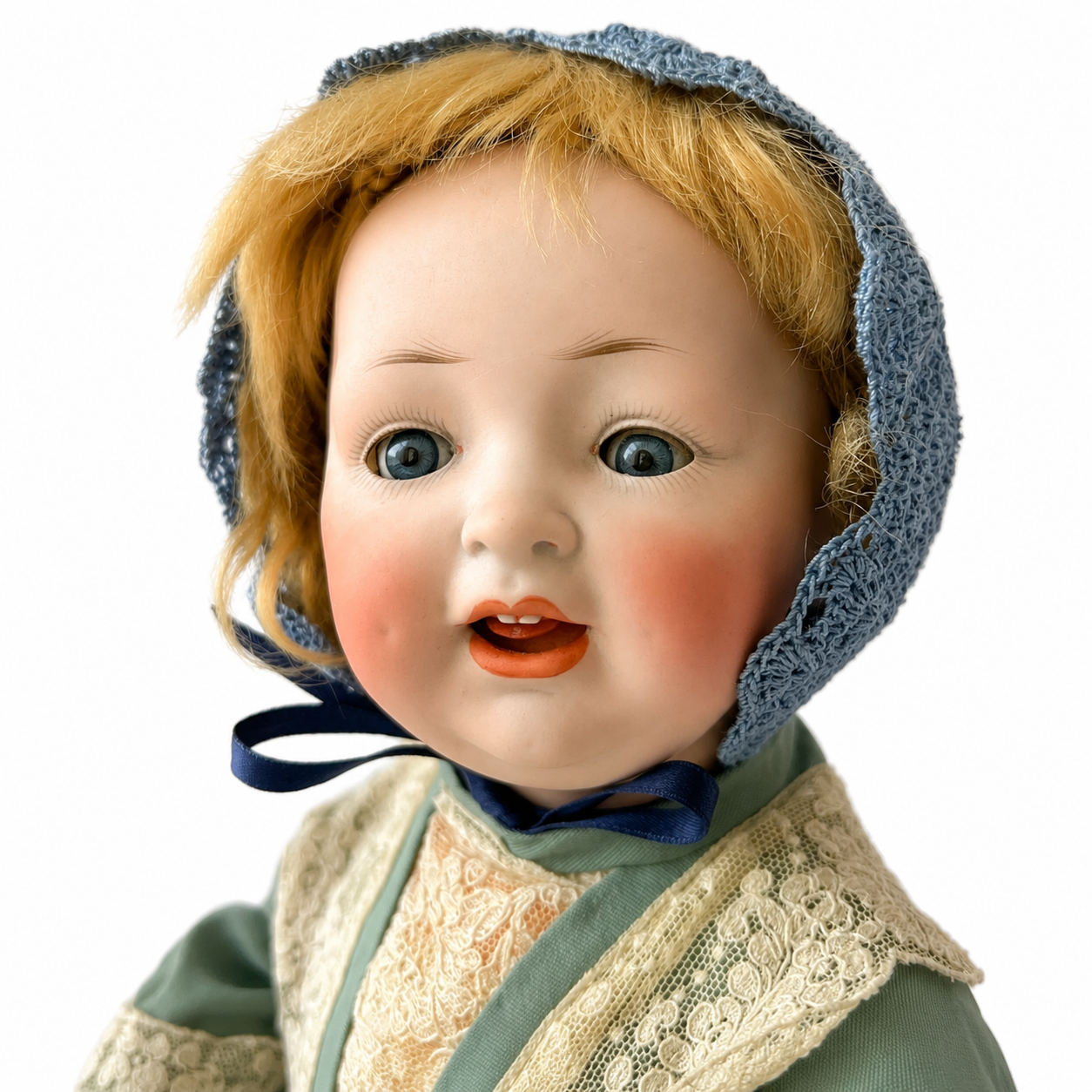 Antique Hertel Schwab German Bisque Baby Doll 35 cm Made in Germany c.1912