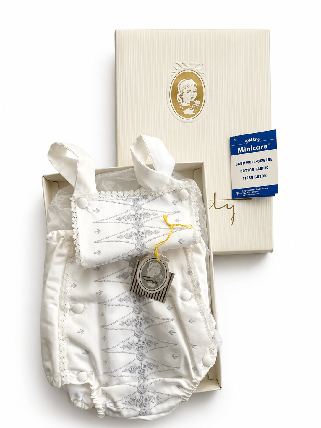 Vintage Courty Baby Romper 3–6 Months, French Cotton Romper With Tags And Box