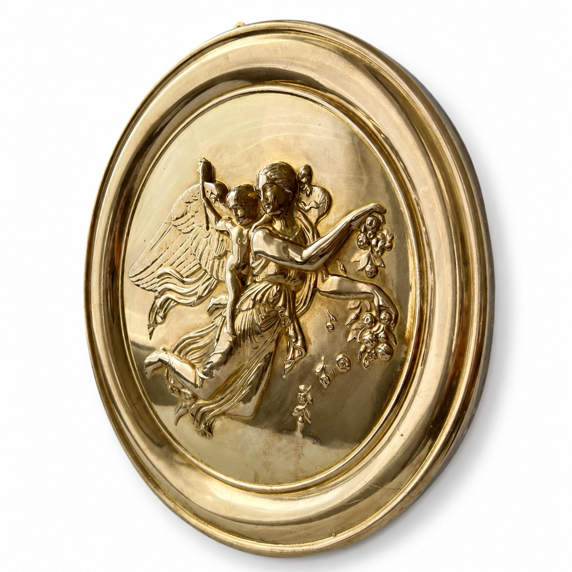 Thorvaldsen The Day Brass Wall Medallion, Danish Antique Plaque