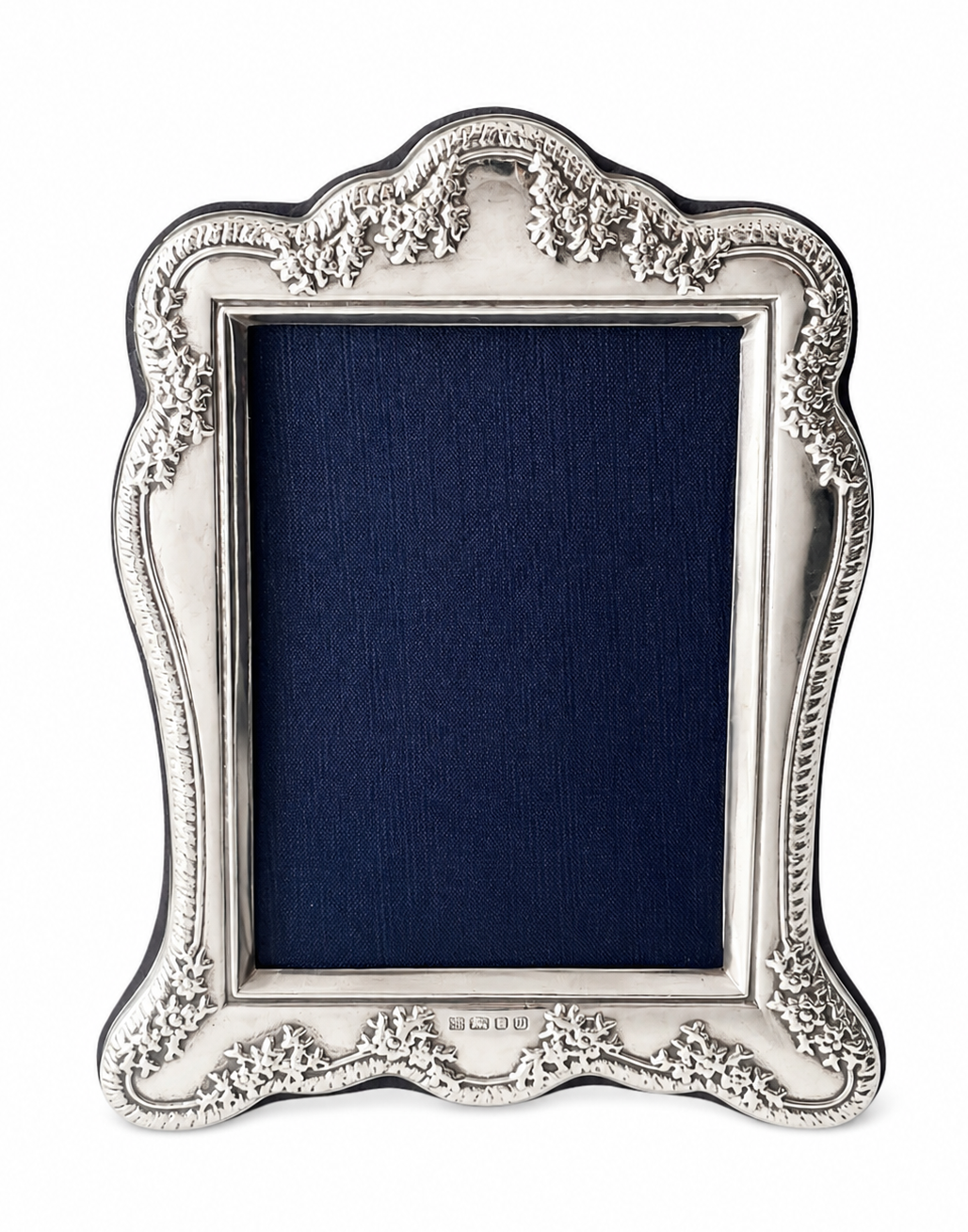 Kitney Sterling Silver Photo Frame, London 1996, Floral Detail